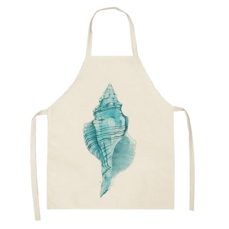 Ocean Animal Whale Jellyfish Pattern Cleaning Aprons Home Cooking Apron Cooking Linen Bibs Waist Baking Kitchen Aprons Delantal