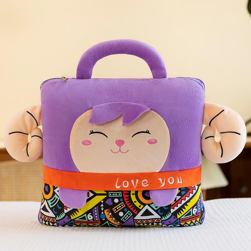 Všestranný kombinovaný polštář a deka do auta - Skládací prošívaná deka na cestování, na pohovku a pro zdřímnutí v kanceláři.