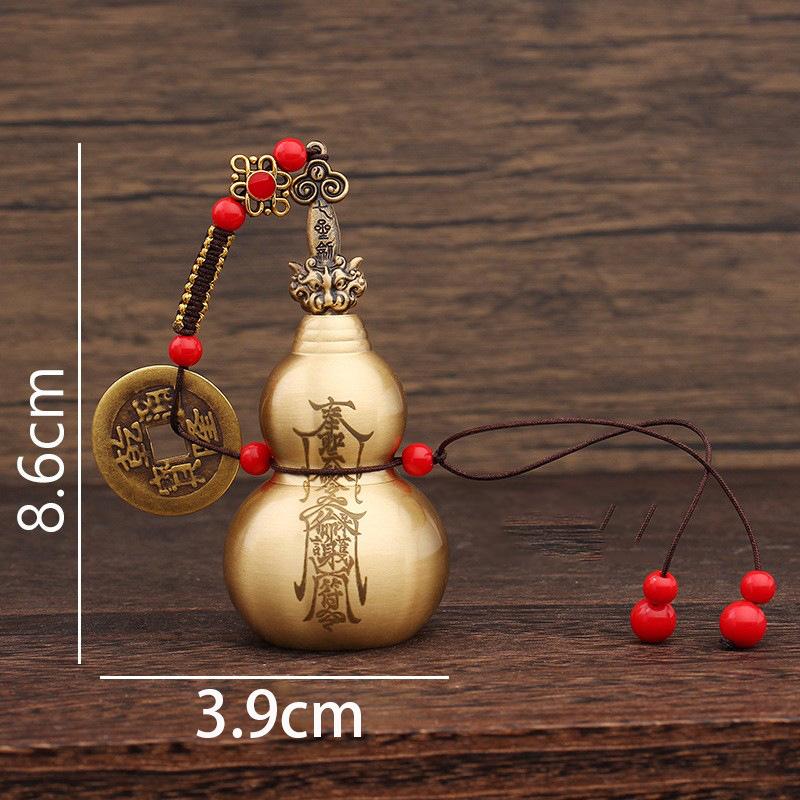 

Pure brass gourd key accessories five emperors money seven star sword metal handicraft small ornament sword to copper gourd