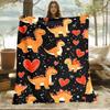 Heartshaped Cartoon Dinosaur Flannel Printed Blanket Suitable for All Seasons Suitable for Living Room Office Sofa and Travel