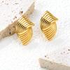 Fashionable Stainless Steel Gold-plated Earrings for Girls, Personalized INS Temperament Retro Party Jewelry Stud Earrings.