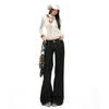 Original cow-colored Spice Girl low-waisted and slightly pulled jeans, women's autumn new loose and thin, non-stick leg flared pants