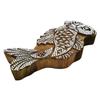 Indian Wooden Brown Stamps Decorative Textile Wood Fish Printing Block Stamp