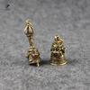 Brass Lucky Three Lions Bell Buddha Statue Handmade Home Decor Ornaments Crafts Copper Miniatures Figurines Desktop Decoration