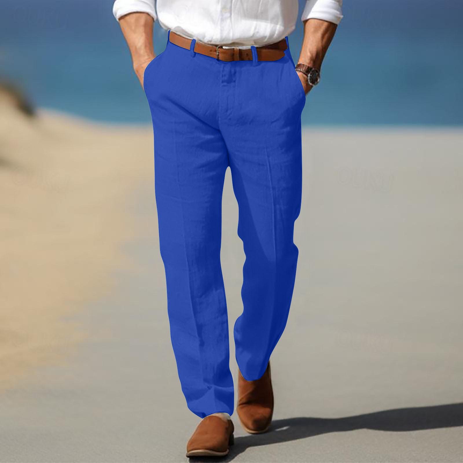 

Men s Overalls Drawstring Multi Pocket Casual Pants Hiking Pants Cotton Twill Pants M темно-синього кольору