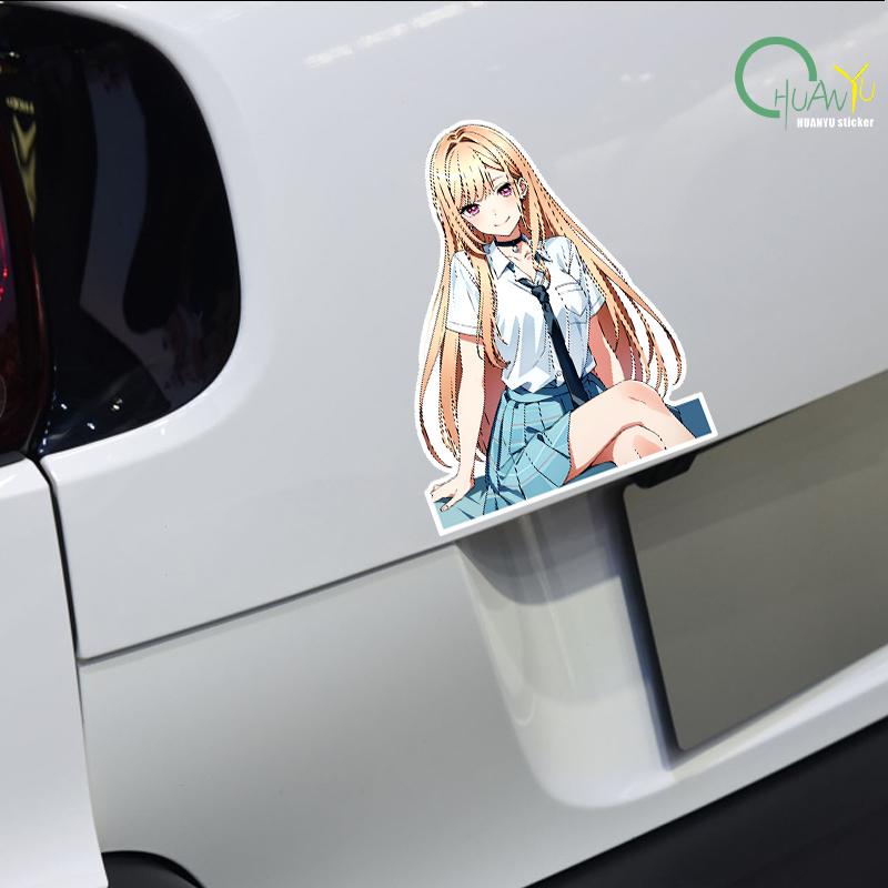 HD Anime Haimeng Big Miss Sexy Personality Car Sticker Creative Reflective Waterproof Motorcycle Car Decorative Sticker
