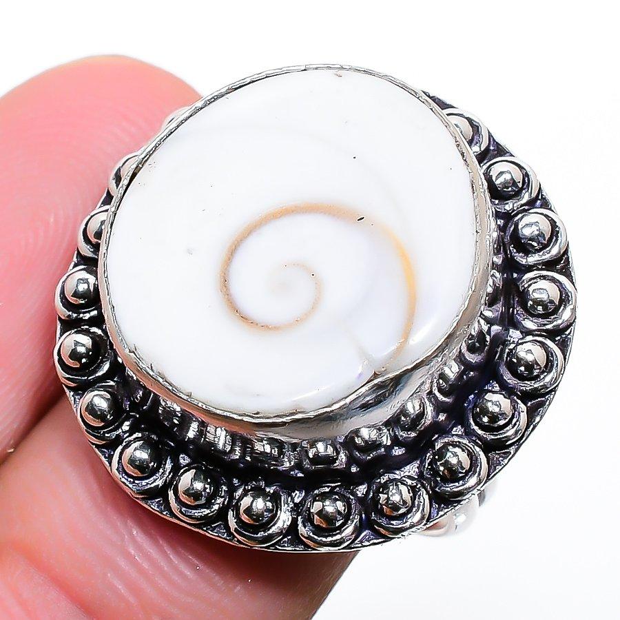 Shiva Eye Gemstone Handmade 925 Sterling Silver Jewelry Ring Size 6
