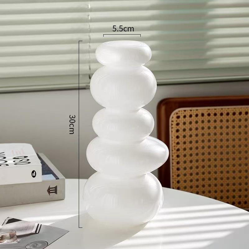 Thickened Pebble Glass Vase - Stylish Entryway Flower Arrangement Decor