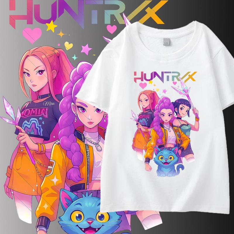 Derpy Tiger Kpop Demon Hunters Shirt for Kids Baby Girl T-Shirt Cute Tiger Cartoon Clothes 2025 Hot Movie Print Soft
