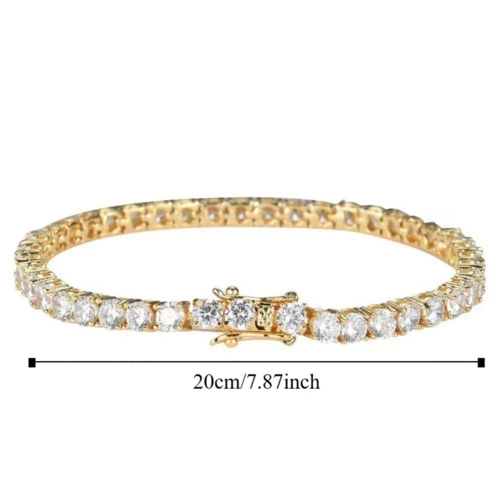Gold/Silver Zircon Crystal Bracelet Jewelry Tennis Bracelet Sparkling Rhinestone Bangle  Women