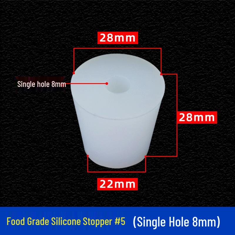 Hole-Punched Food Grade Silicone Stopper for Test Tubes, Bottles, and Water Pipes.
