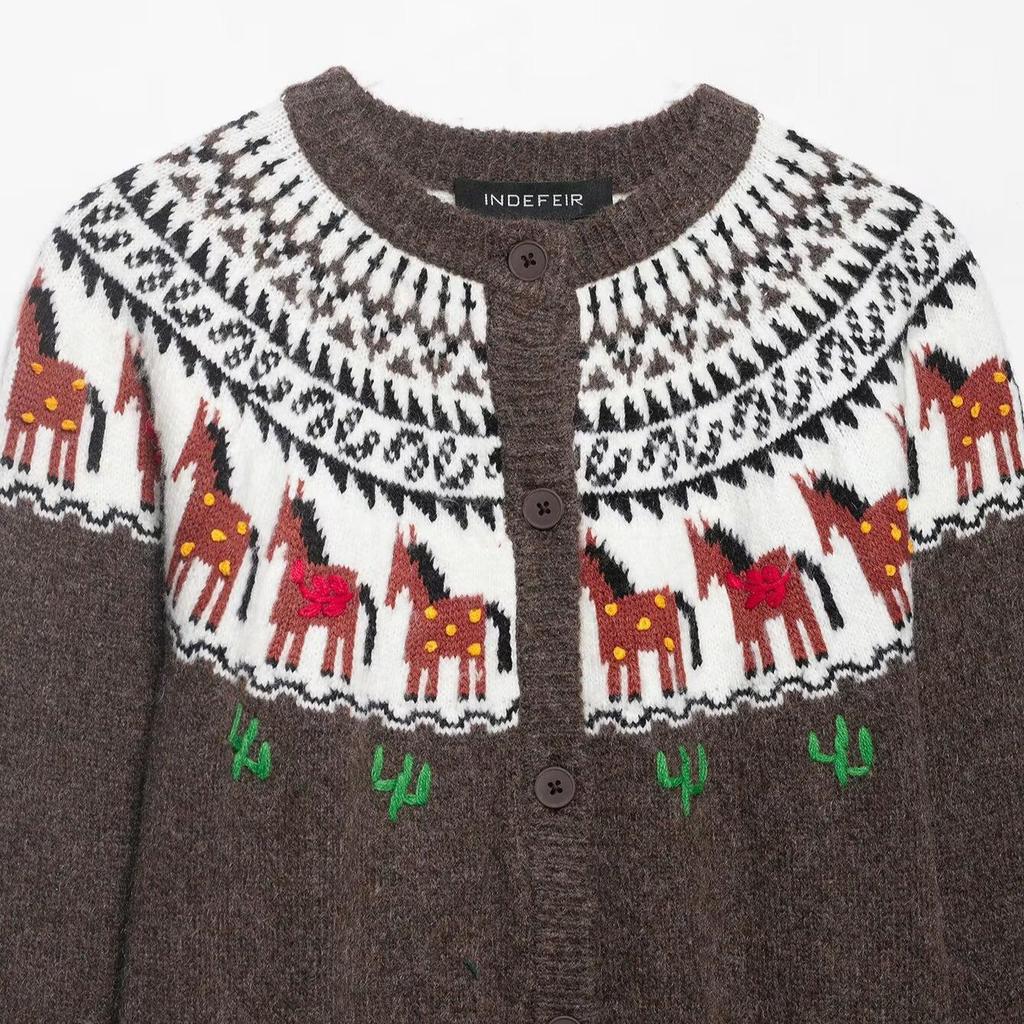 European Style Jacquard Knit Women's Jacket - New Fashion 2026