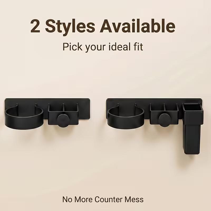 Wall Mounted Hair Dryer Holder Bathroom Hair Tool Storage Rack No Drill Self Adhesive Organizer for Hair Dryer Brush and Comb