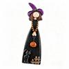 2D Design Halloween Witch Figurine Wooden Material Halloween Witch Ornament  Holiday Decoration