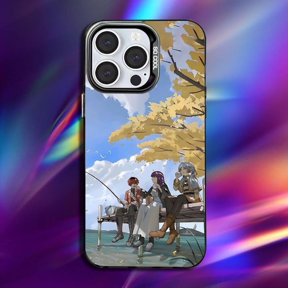 Anime Sousou No F-Frieren Phone Case For iPhone 16,15,14,13,12,11,Pro,Max,Plus,Mini,XS,SE Anti Fall Black Matte Hard Bumper