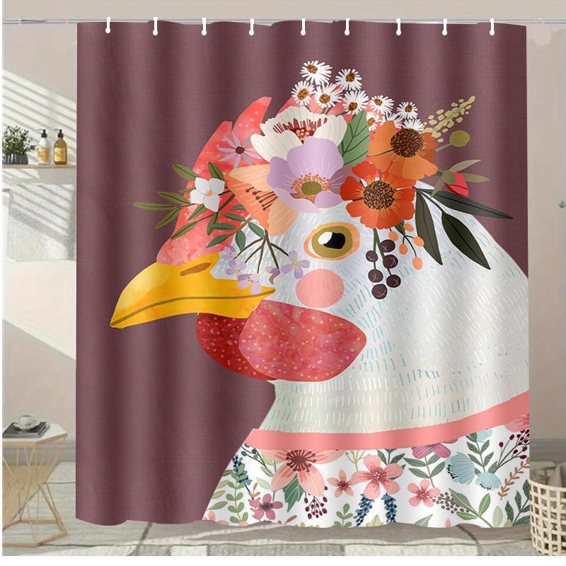 Pond Duck Animals washable Dirt-Resistant Shower Curtain Shower Head waterproof Polyester Bath Curtain For Home Decor