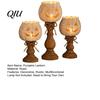 Small Pumpkin Candle Holders Rustic White Tealight Holder Set, Farmhouse Halloween Tea Light Table Decor Decor, Fall Tables Centerpieces for