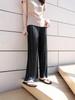 Yun18 Summer Maternity Wide-Leg Pleated Pants - Breathable Belly Support