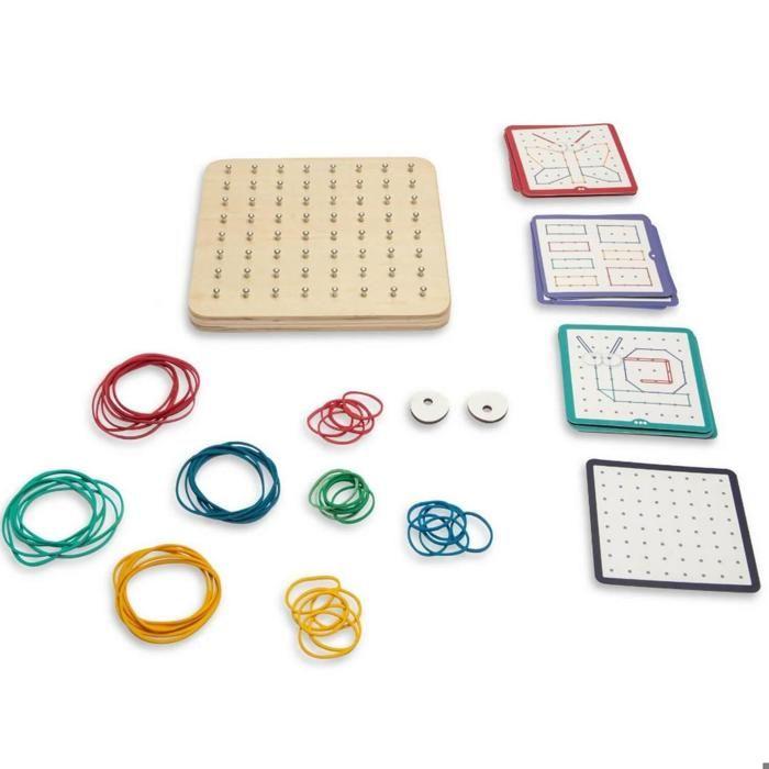 Geoboard - BS Toys - Planche en bois - Élastiques colorés - À partir de 4 ans
