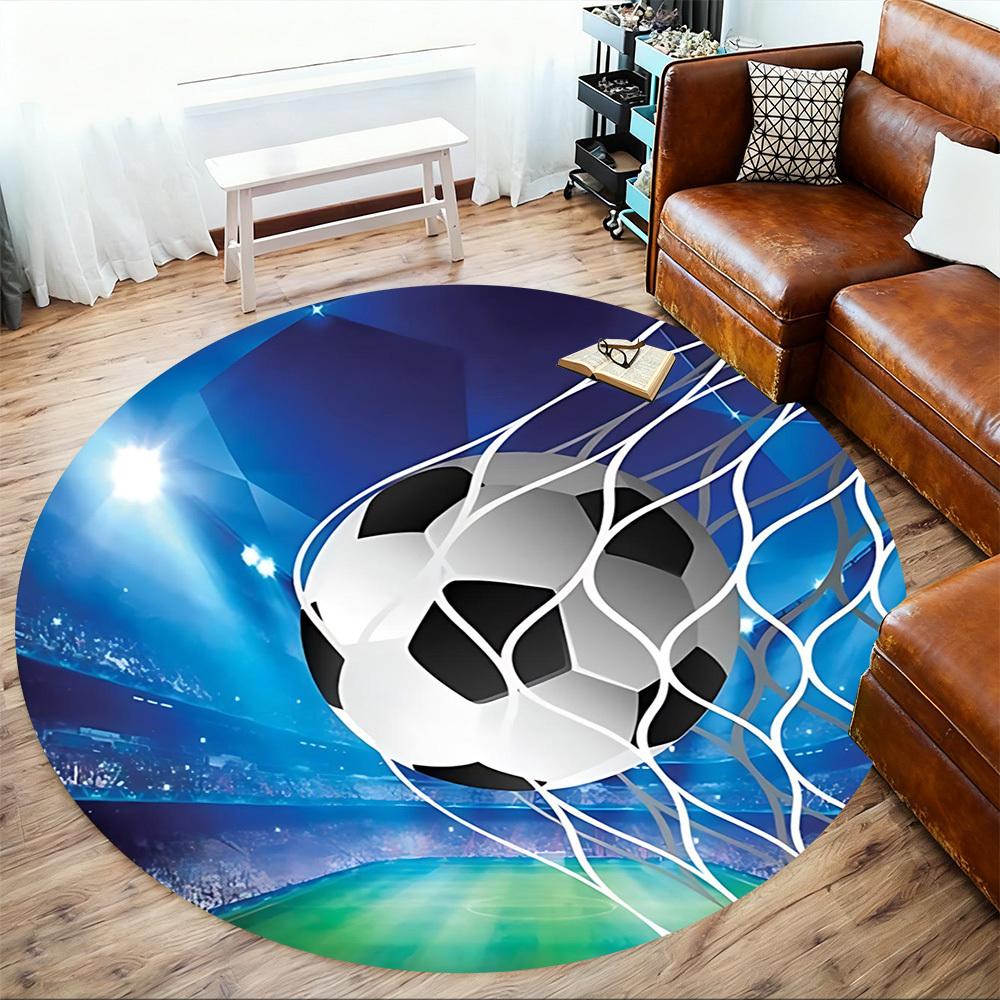 1pc soccer ball net Round Chair mat Area Rug - Non-Slip, Floor Mat for Office, Bedroom, and Indoor Decor c1125639