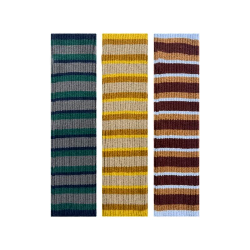 Womens Lolitas Stripe Knitted Long Socks Leg Warmers Harajuku Japanese Lovely Boot Socks Winter Ankle Heap Socks Gifts