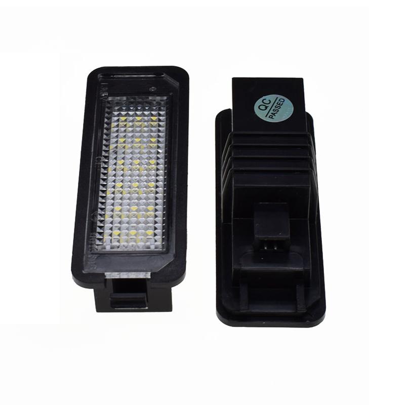 2Pcs Car Led Bulbs Number License Plate Lights White for Polo (6N2.9N.6R) 2000-2014 Golf 4/5/6/7 Passat Amarok Seat Ibiza Leon