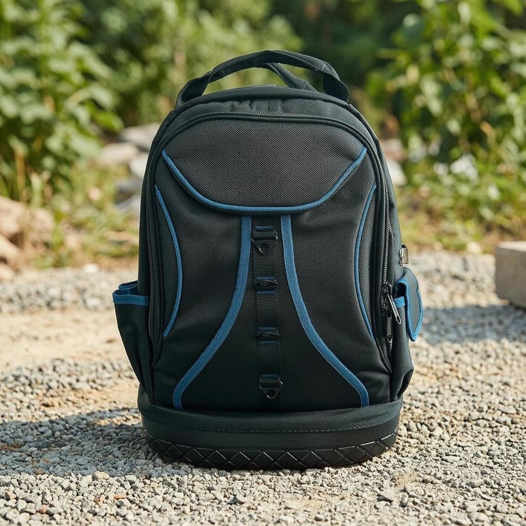 Tool Backpack with Plastic Base Breathable for Work Location, Workshop