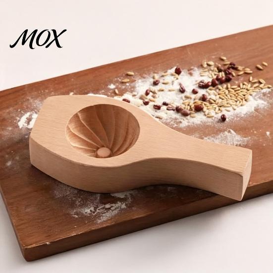 Kitchen Gadgets for Dumplings Wooden Bun Mold with Handle, Manual Press Baozi Maker Mold, Easy Pierogi DIY Ravioli Pastry Presser Flower Edges Stuffed