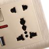 Veggstrømkontakt Universal 5 Hull 2.1A Dobbel USB-laderport Kontakt