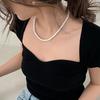 French pearl necklace simple commuter versatile collarbone chain design sense creative necklace women