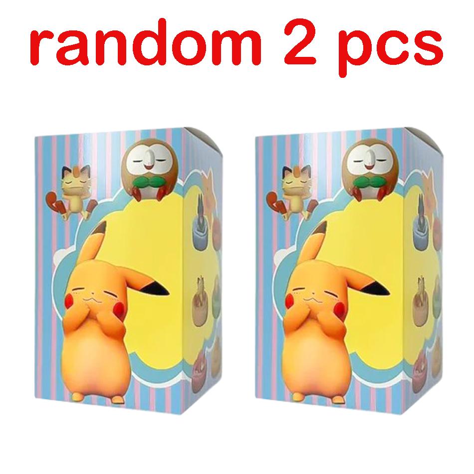 1-12pcs Pok  mon  Pikachu  Action Dolls  Anime sleep Series Desktop Decorations Pok  mon Toys ornament Birthday Gif