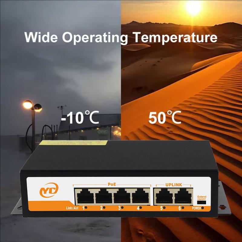 

1 шт. Аксесуари для IP-камери/NVR PoE RJ45 Ethernet-комутатор SFP з для 802.3Af/At Uplink некерований Plug and Play 1pcs