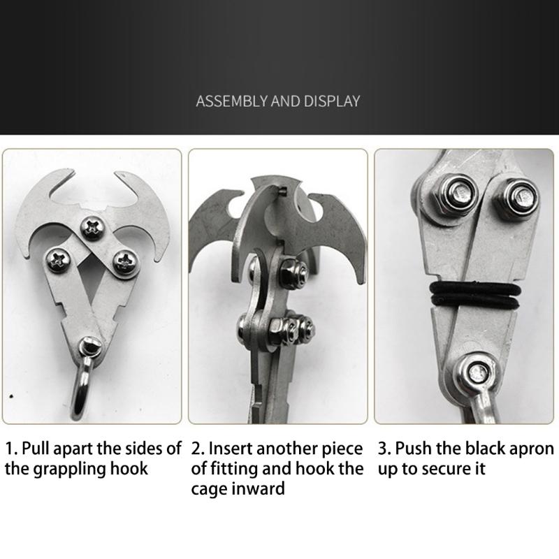 Gravity Grappling Hook Stainless Steel Grappling Hook Survival Folding Rock Climbing Claw Oudoor Climbing Tool