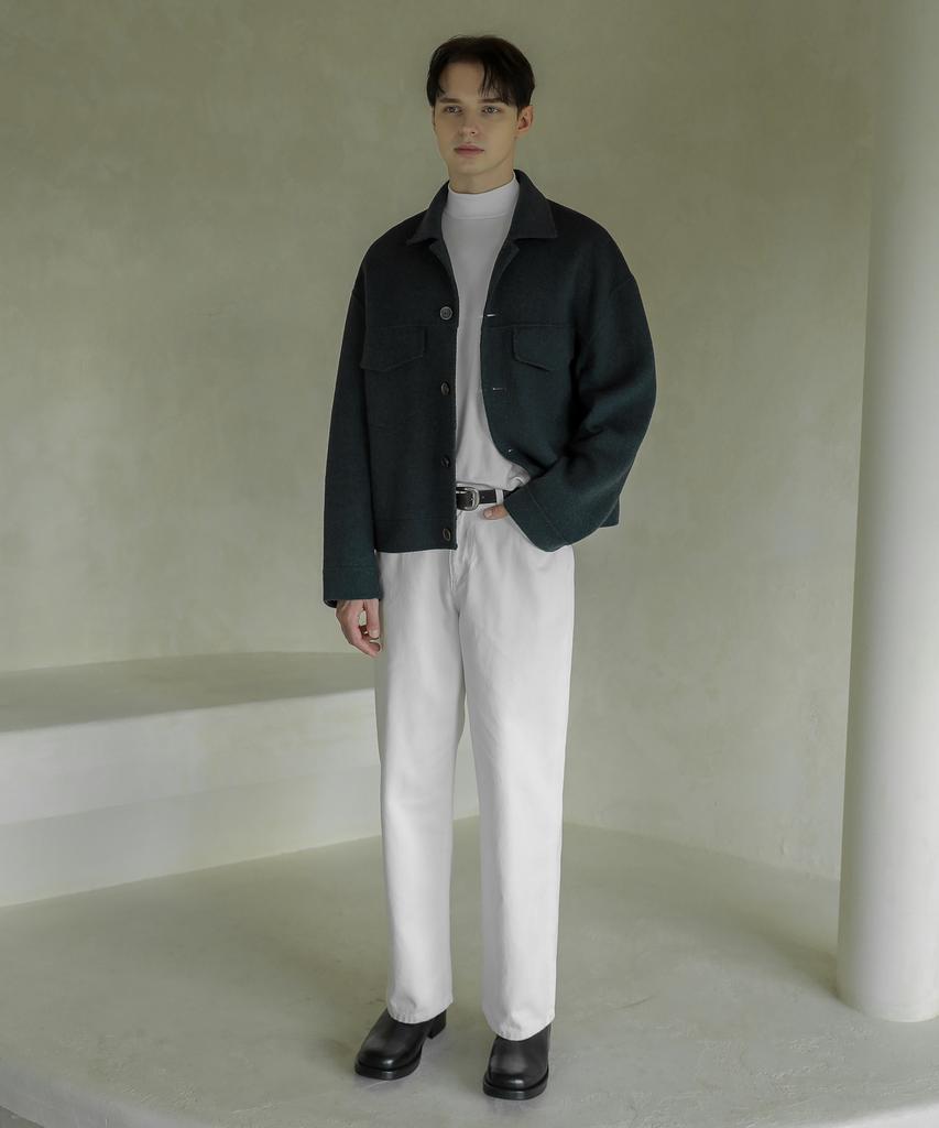ESN Half Turtleneck Knit T-Shirt Off-White