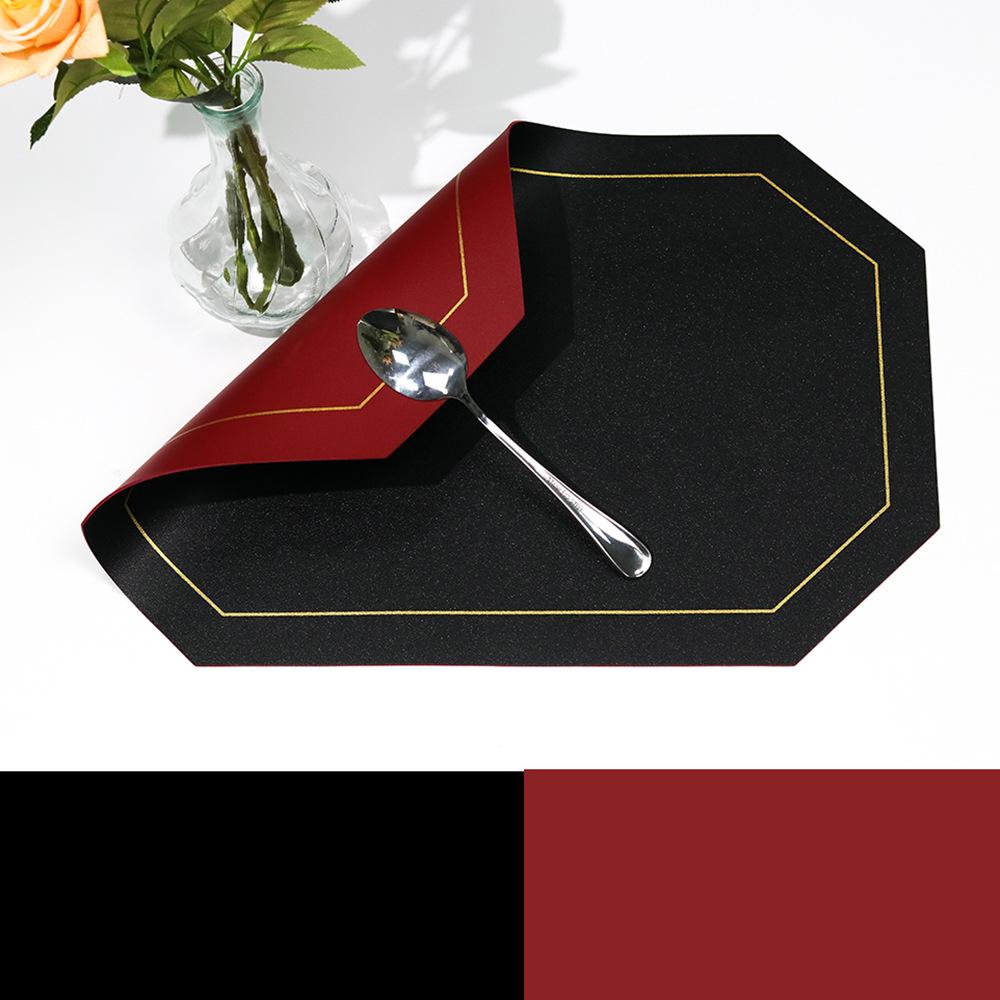 

Nordic Luxury PVC Leather Placemats Heat-Resistant Oilproof Table Mats Coasters Hotels Western Dining 43x30cm 1pc