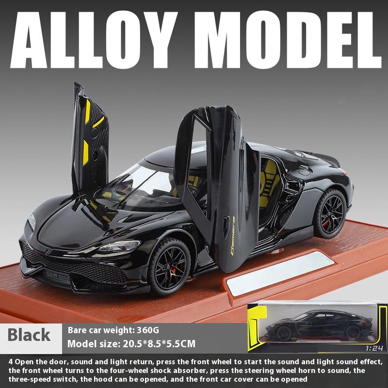 1/24 Scale Koenigsegg Gemera GT Supercar Alloy Diecast Model Car Sound and Light Home Trendy Ornaments Exquisite Simulation Decorative Gifts Boy