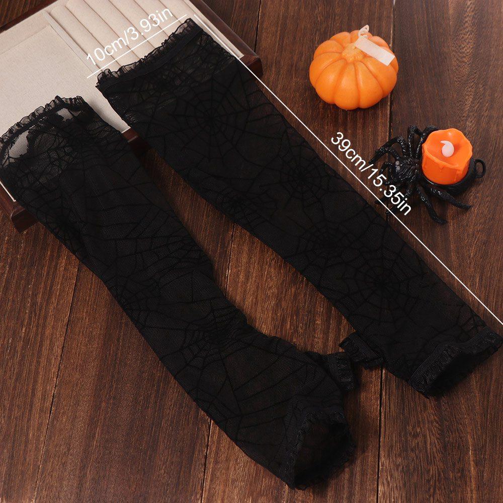 Gothic Halloween Gloves Thin Mesh Mitten Fancy Spider Web Gloves Cosplay