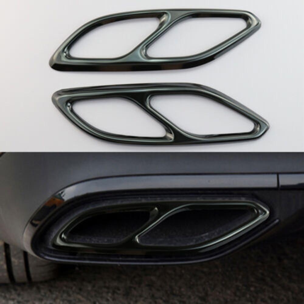 2Pcs/Sets Black / Silver Steel Exhaust Muffler Tail Pipe Trim For Mercedes Benz CLA Class C118 W118 2020-2022
