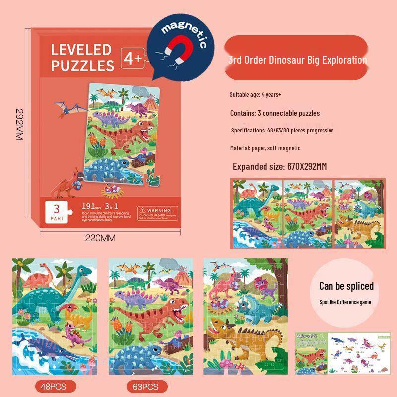 Chencheng Magnetic Puzzle Book: Dinosaur Exploration