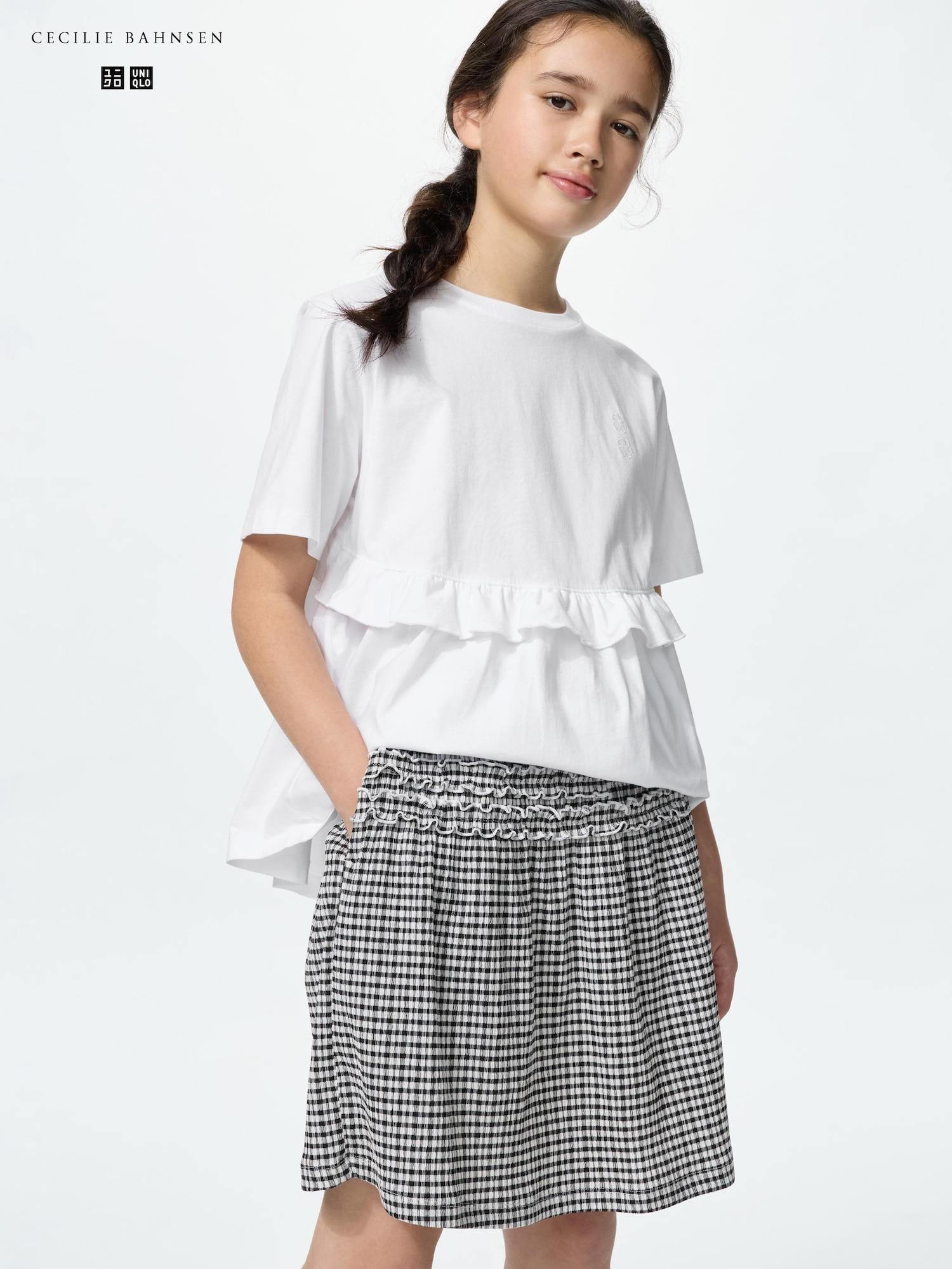 Uniqlo Japan Girls Shirring Coat 01 OFF WHITE/120 (67 years old)