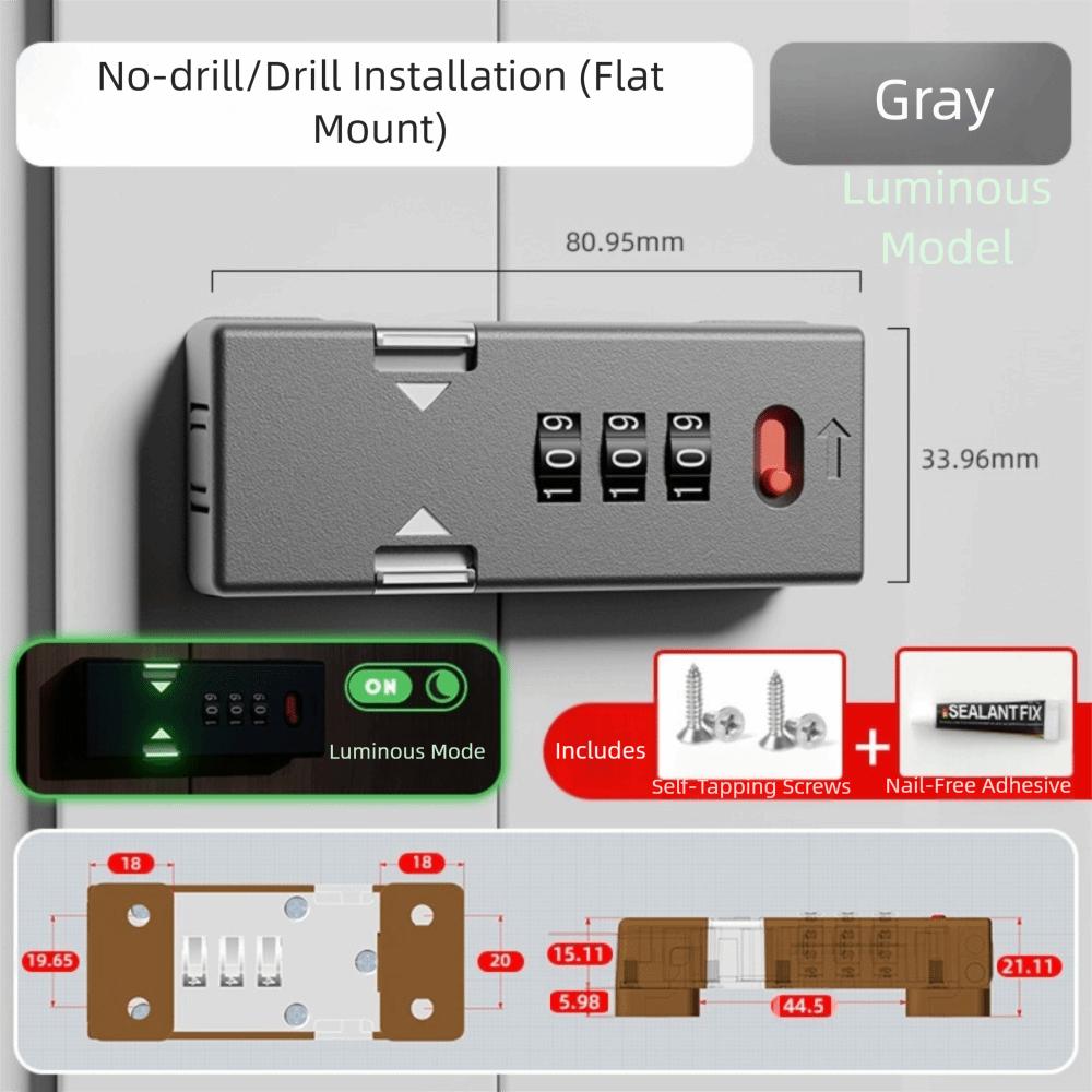 Keyless Adjustable Cabinet Password Lock Zinc Alloy Enhanced Security Security Lock Erosion Resistant Bolt Lock System Lockers