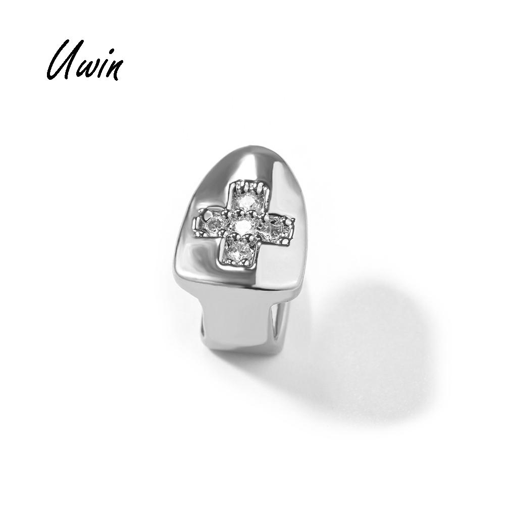 Hip Hop Denti Incrociati Diamante Grillz Grillz per Dente Singolo Gioielli per il Corpo
