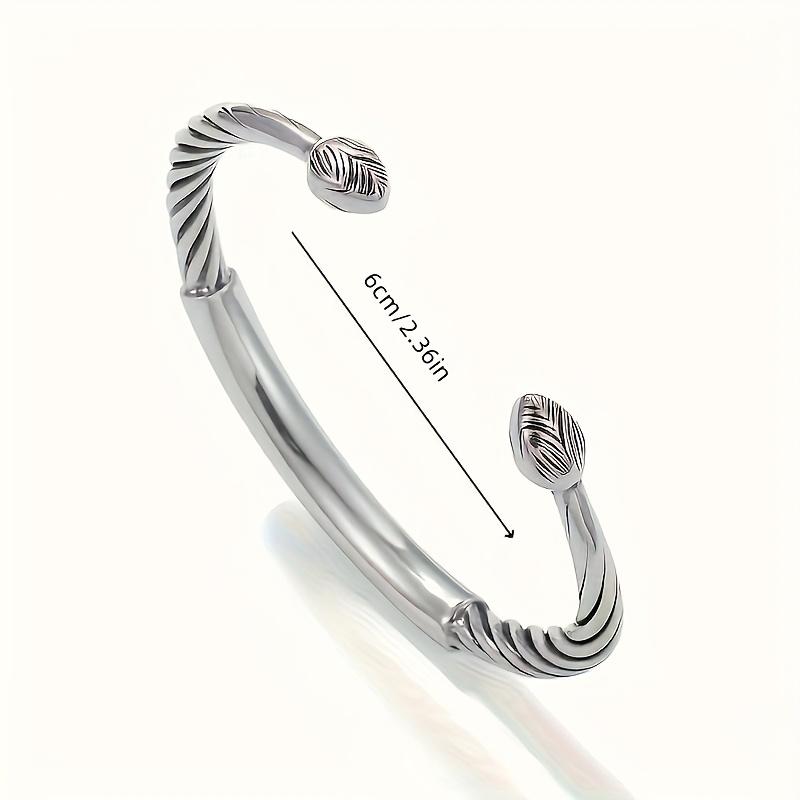 Vintage Six-Character Mantra Alloy Bracelet for Men, Personalized Heart Sutra Open Bangle, Twisted Wire Men's Bracelet