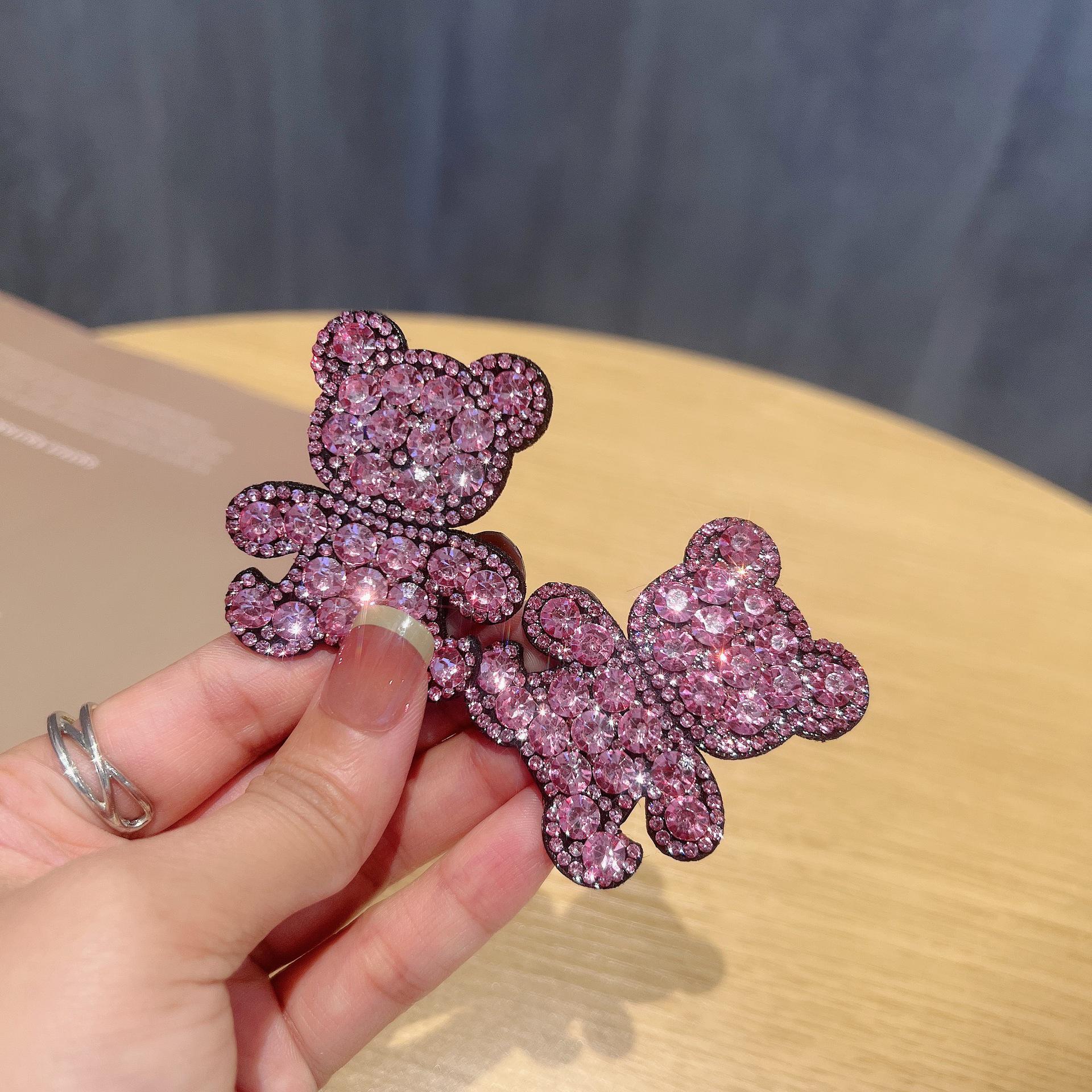 

Детская заколка для волос со стразами в виде медведя с бриллиантами BB