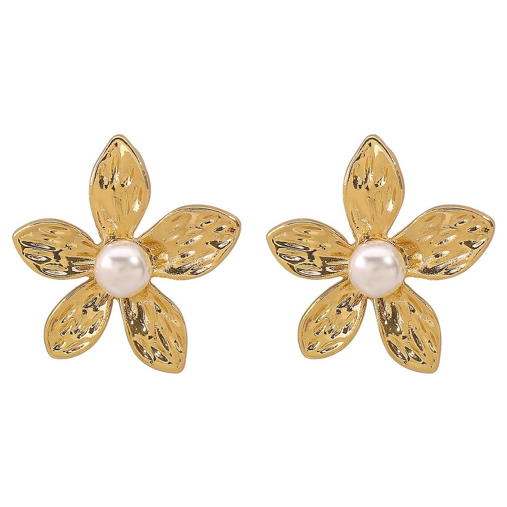 Europe and America is cold wind alloy flower pendant necklace, French retro fashion earrings ring