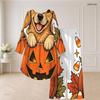 Women Plus Size Round Neck Long Sleeve Cartoon Bear Printed High Low Top Wide Leg Pants Two Piece Set