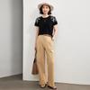 Wudao Women's Silk-Blend Embroidered Knit T-Shirt
