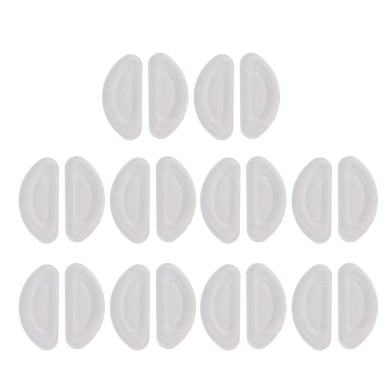 10 Pairs Adhesive Eye Glasses Nose Pads D Shape Stick On Anti-Slip Soft Silicone Adhesive Nose Pads Glasses Nose Pad Kit