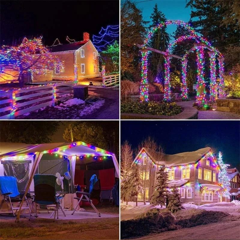 Solar LED Copper Wire String Lights 8 Modes Outdoor Waterproof Fairy Lights Garden Yard Christmas Holiday Party Decor Lighting