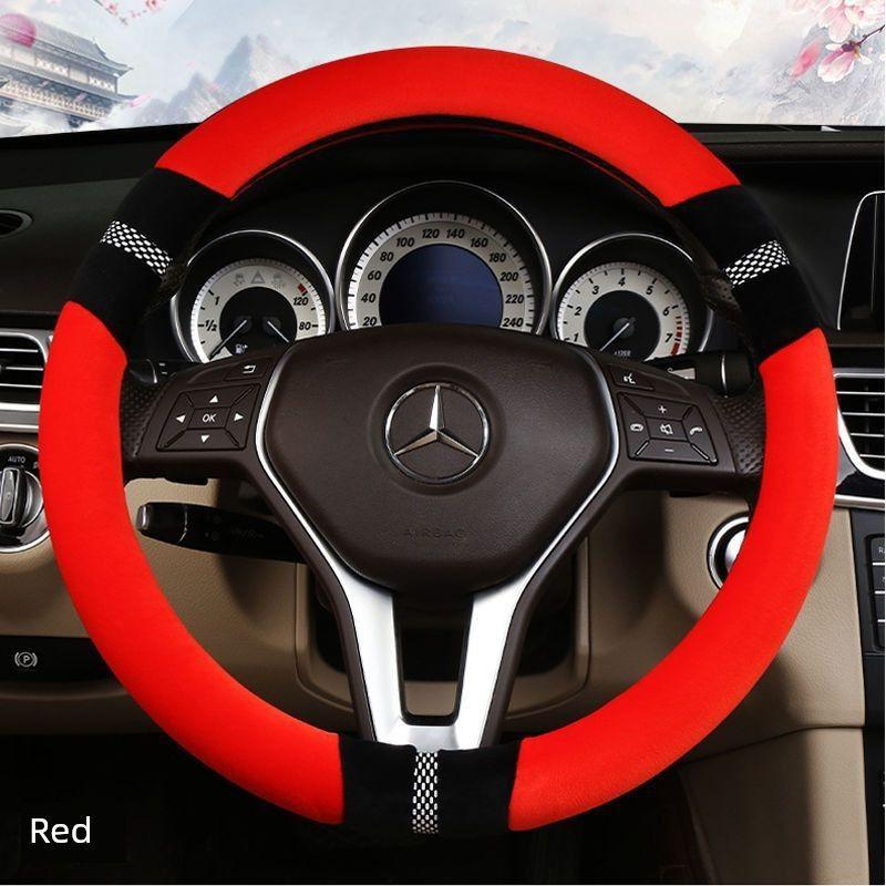 Winter Kurzflor Auto Lenkradbezug Ganzjahres Universal Trendig Stilvoll Fussel frei Rutschfest Warm Griffabdeckung